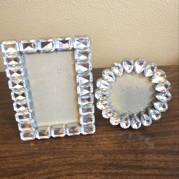 Other - Silver Rhinestone Photo Frames Set (2)